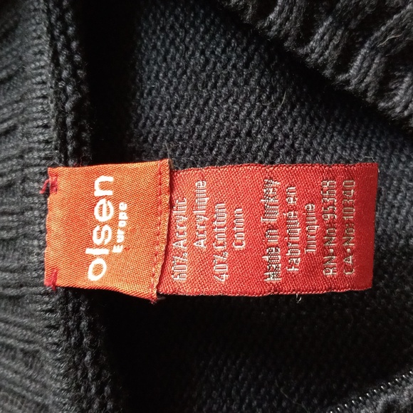 Olsen Europe NavyBlue Zippered Cardigan/Sweater Pockets Rib+Cable Knit Size S/M - Picture 5 of 7